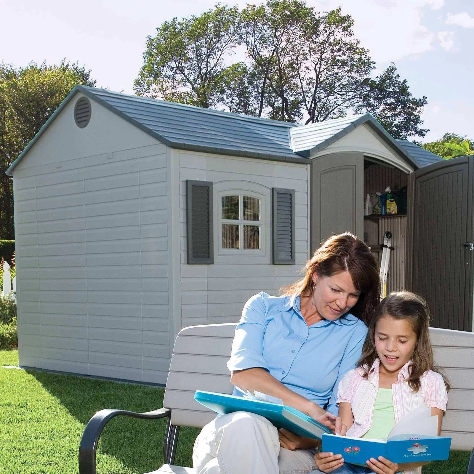 Lifetime 15 ft x 8 ft Large Outdoor Storage Shed – Heavy-Duty Resin Garden Shed - UniongearworksGarden ShedsuniongearworksUniongearworksUGW-AUT-JACK-016Lifetime 15 ft x 8 ft Large Outdoor Storage Shed – Heavy-Duty Resin Garden Shed049174064465