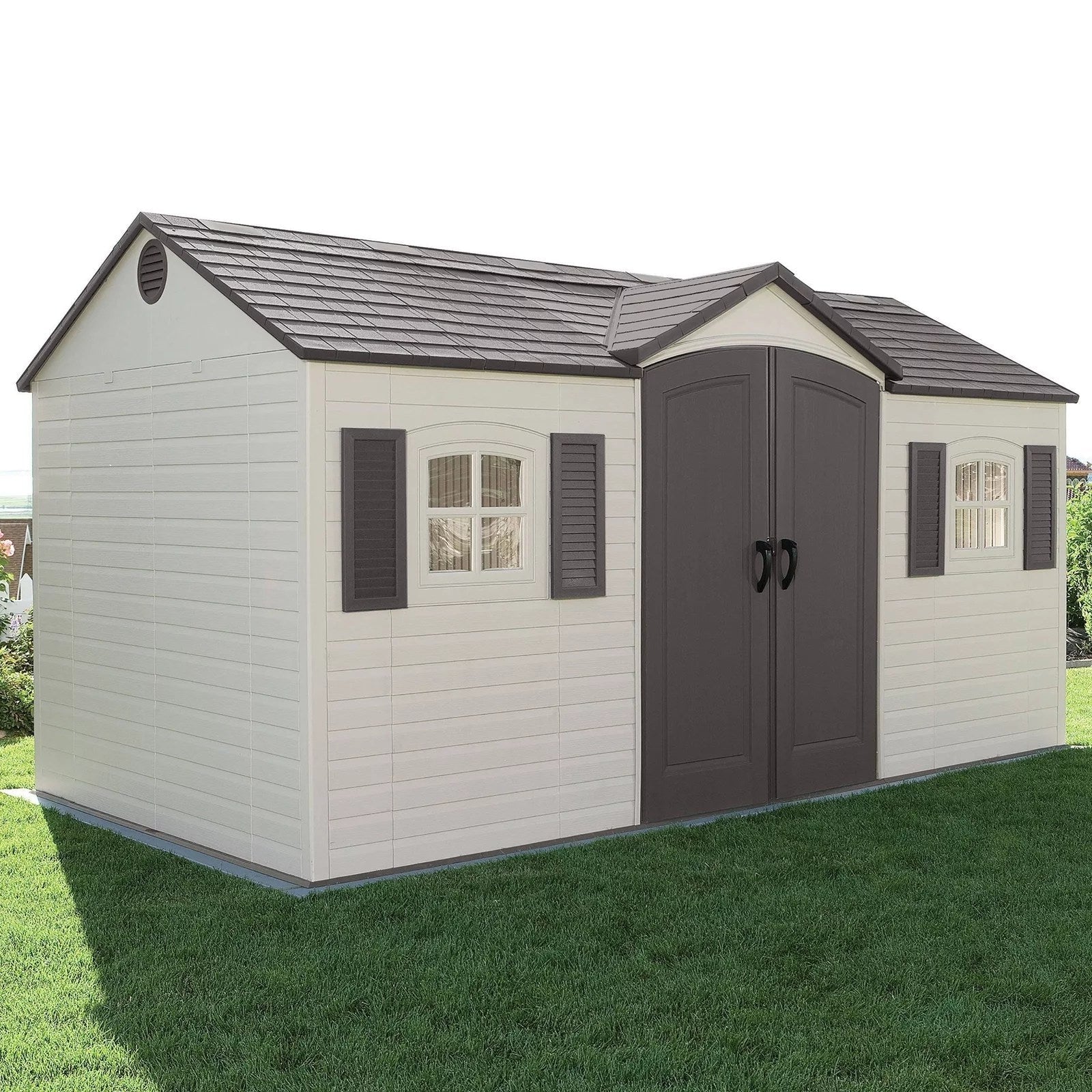 Lifetime 15 ft x 8 ft Large Outdoor Storage Shed – Heavy-Duty Resin Garden Shed - UniongearworksGarden ShedsuniongearworksUniongearworksUGW-AUT-JACK-016Lifetime 15 ft x 8 ft Large Outdoor Storage Shed – Heavy-Duty Resin Garden Shed049174064465