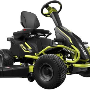 Ryobi 38-Inch Battery-Powered Electric Riding Lawn Mower – Quiet Zero-Emission Ride-On